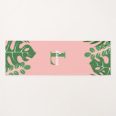 Tropische bladzijden Trendy Monogram Yogamat (Voorkant (horizontaal))