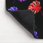 Tropische bladzijden zwarte achtergrond Mousepad Muismat (Hoek)