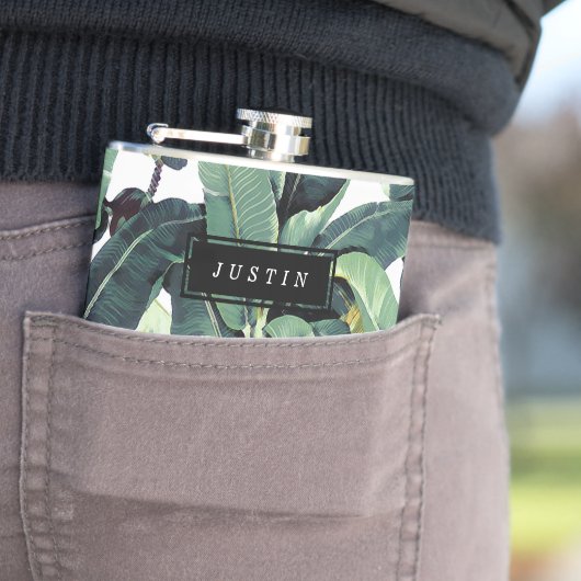 Tropische blaskolf van banaan heupfles (Voorbeeld)