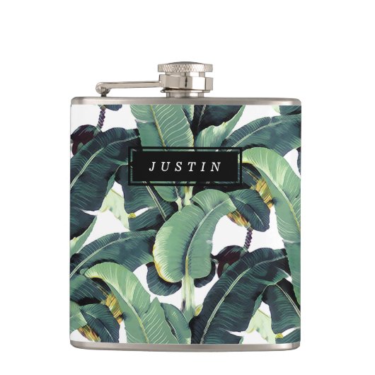 Tropische blaskolf van banaan heupfles (Voorkant)