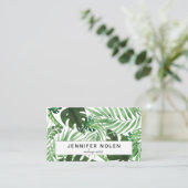 Tropische Blätter Aquarell Visitekaartje (Staand voorkant)