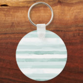 Tropische Blau Witte Bloemen Bruiloft Sleutelhanger (Achterkant)