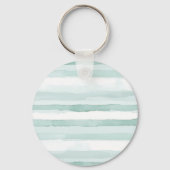 Tropische Blau Witte Bloemen Bruiloft Sleutelhanger (Achterkant)