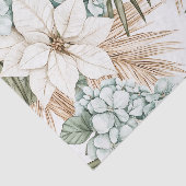 Tropische Blau Witte Bloemen Bruiloft Tissuepapier (Detail)