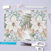 Tropische Blau Witte Bloemen Bruiloft Tissuepapier (Craft)