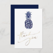 Tropische blauwe ananas dank u bedankkaart (Voorkant / Achterkant)