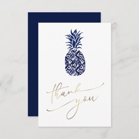 Tropische blauwe ananas dank u bedankkaart (Voorkant / Achterkant)
