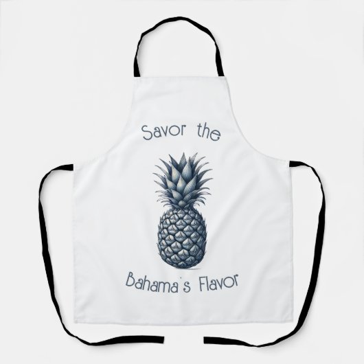  tropische blauwe ananas schort (Voorkant)