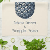  tropische blauwe ananas theedoek (Gevouwen)