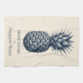  tropische blauwe ananas theedoek