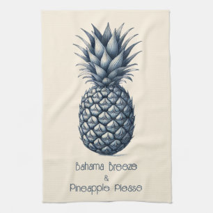  tropische blauwe ananas theedoek