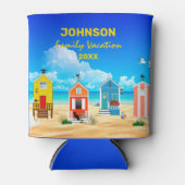 Tropische blauwe balkhemel en zand familienaam blikjeskoeler (Voorkant)