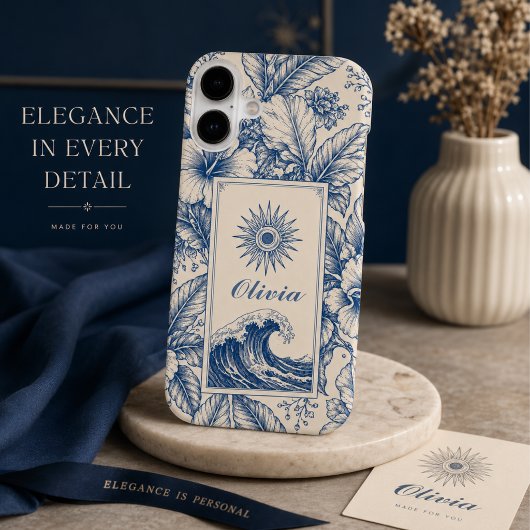 Tropische Blauwe Botanische Golf Case-Mate iPhone Case