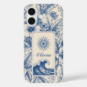Tropische Blauwe Botanische Golf Case-Mate iPhone Case (Achterkant)