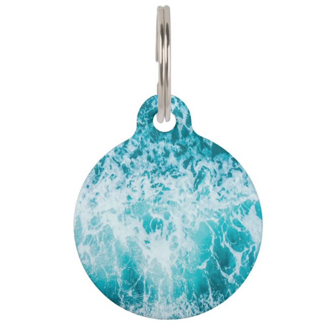 Tropische blauwe golven in de Oceaan Huisdierpenning (Voorkant)
