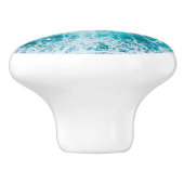 Tropische blauwe golven in de Oceaan Keramische Knop (Zijkant)