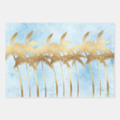 Tropische blauwe goudpalmen inpakpapier vel (Voorkant)