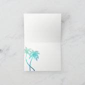 Tropische Blauwe Groene Palmboom Dankjewel Kaarten (Binnen)