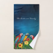 Tropische blauwe hemelparrots zomerfamilienaam bad handdoek (Handdoek)