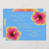 Tropische blauwe Hibiscus Bloeduitvindingen Kaart (Voorkant / Achterkant)