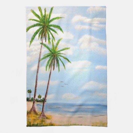 Tropische blauwe lucht theedoek (Verticaal)