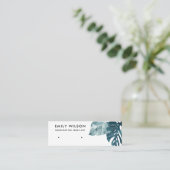 TROPISCHE BLAUWE MOSTERA FAUNA STUD EARRING DISPLA MINI VISITEKAARTJE (Staand voorkant)