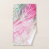 Tropische blauwe munt groene witte waterverf flora handdoek (Handdoek)