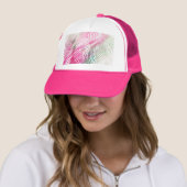 Tropische blauwe munt groene witte waterverf flora trucker pet (In situ)