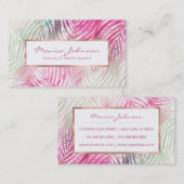 Tropische blauwe munt groene witte waterverf flora visitekaartje (Voorkant / Achterkant)