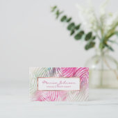 Tropische blauwe munt groene witte waterverf flora visitekaartje (Staand voorkant)