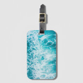 Tropische Blauwe Oceaangolven Bagagelabel (Voorkant (verticaal))