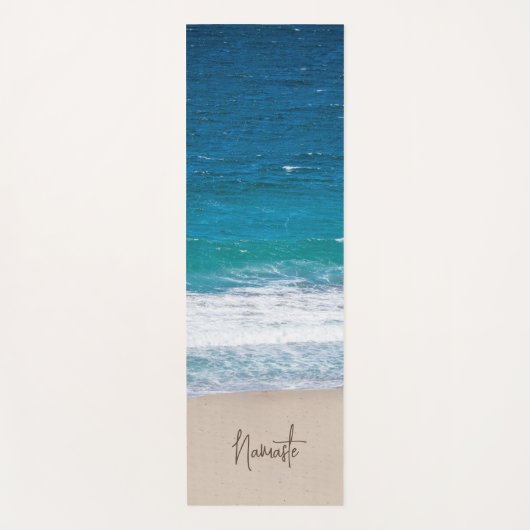 Tropische blauwe oceaangolven Namaste Beach Yogamat (Voorkant)