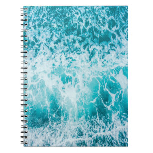 Tropische blauwe oceaangolven notitieboek
