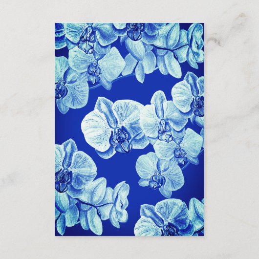 Tropische Blauwe Orchidee Bruiloft Wishing Well Informatiekaartje (Achterkant)