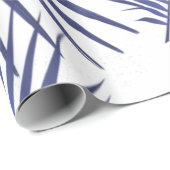 Tropische blauwe palmbladeren cadeaupapier (Rol Hoek)
