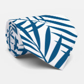 Tropische blauwe palmboombladeren stropdas (Opgerold)