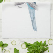 Tropische blauwe papegaaien theedoek (Gevouwen)