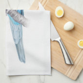 Tropische blauwe papegaaien theedoek (Quarter Fold)