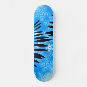 Tropische blauwe sterren persoonlijk skateboard