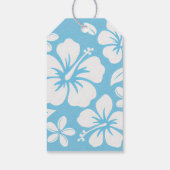 Tropische Blauwe Strandbloemen Cadeaulabel (Achterkant)