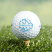 Tropische blauwe strandbloemen golfballen (Insitu Shirt)