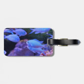 Tropische blauwe vis bagagelabel (Achterkant horizontaal)