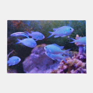 Tropische blauwe vis deurmat