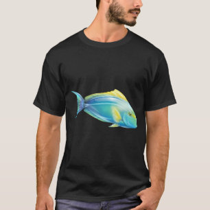 Tropische Blauwe Vis Frutiger Aero Glanzend T-shirt