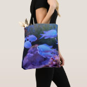 Tropische blauwe vis tote bag (Dichtbij)