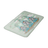 Tropische blauwe Waterverf-strand-knomes Badmat (Gekanteld)