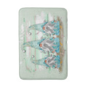 Tropische blauwe Waterverf-strand-knomes Badmat (Voorkant Verticaal)