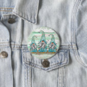 Tropische blauwe Waterverf-strand-knomes Ronde Button 7,6 Cm (In situ)