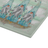 Tropische blauwe Waterverf-strand-knomes Snijplank (Hoek)