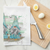 Tropische blauwe Waterverf-strand-knomes Theedoek (Quarter Fold)